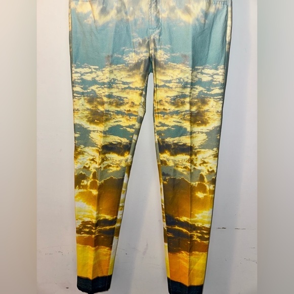 Minnie Rose Blue And Yelllow Sky Sunset Stretch Pants Size 2 - Picture 2 of 9